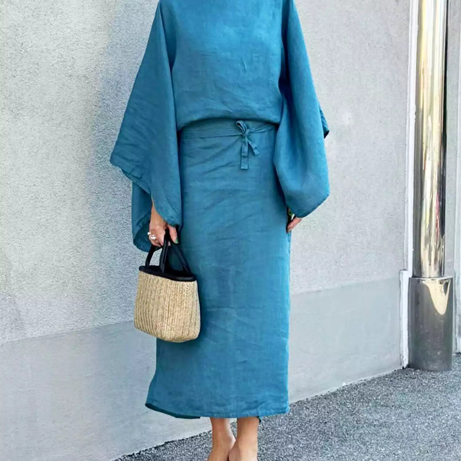 Marta – Lehké lněné kimono šaty