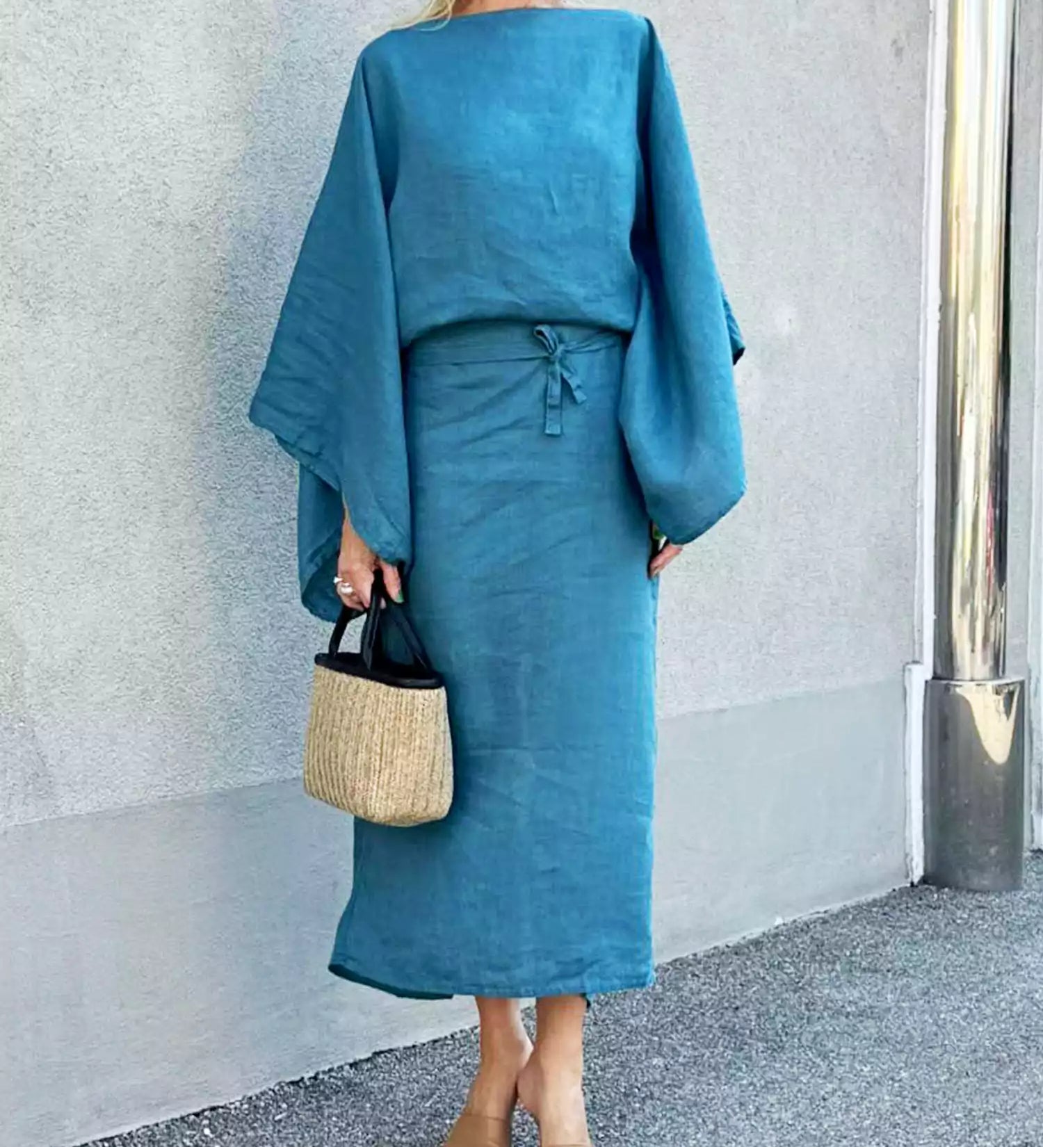 Marta – Lehké lněné kimono šaty