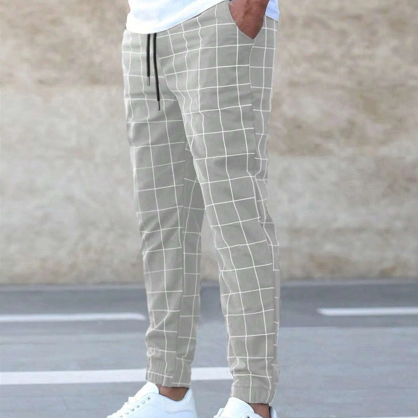 Daniel - Pánské jogger kalhoty kostkované
