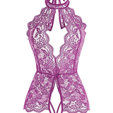 Barbora - Plus size krajkové body s halter výstřihem