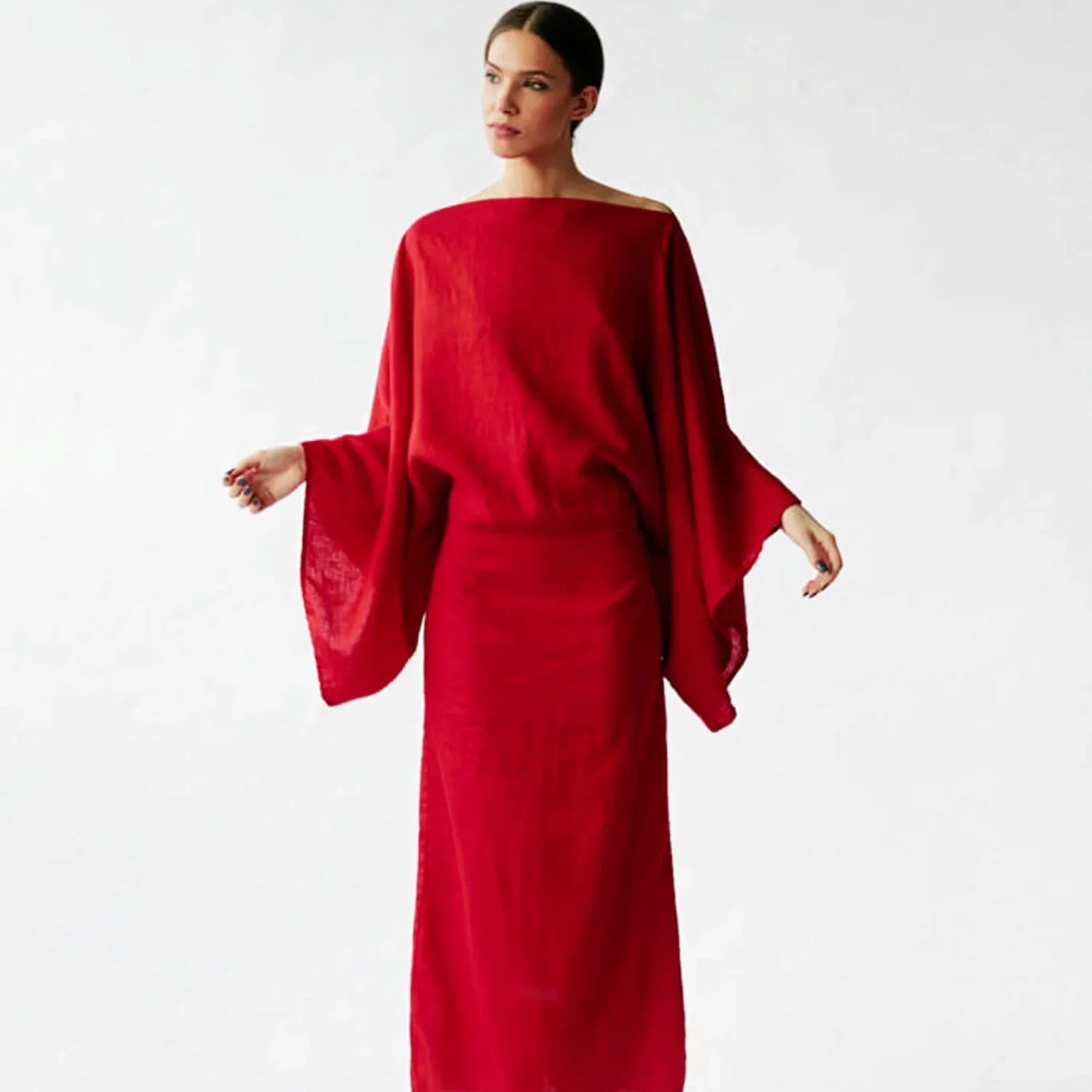 Marta – Lehké lněné kimono šaty