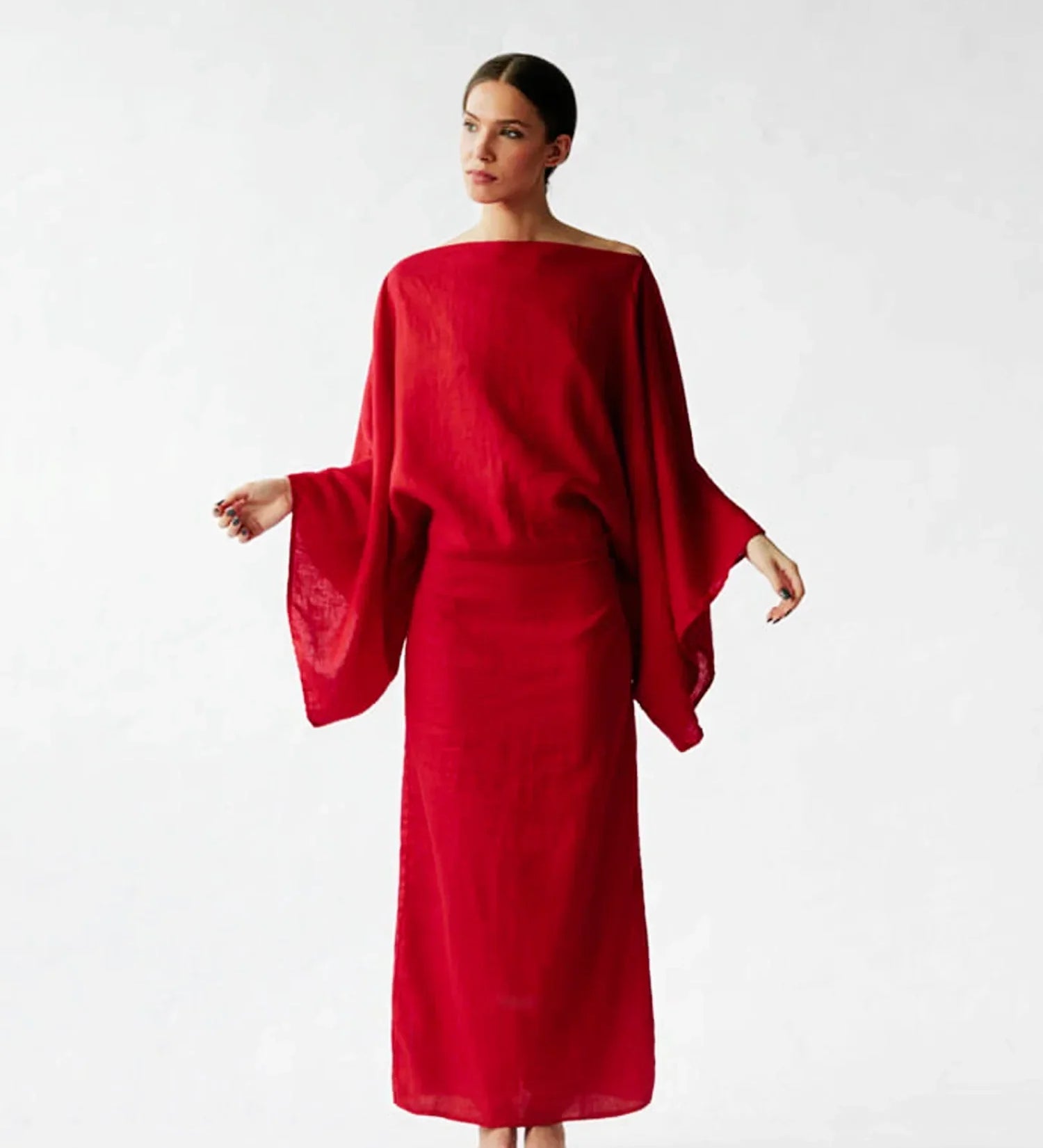 Marta – Lehké lněné kimono šaty