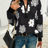 Kristýna - Elegantní nadčasový květinový cardigan