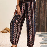 Marta - Etnické grafické boho kalhoty
