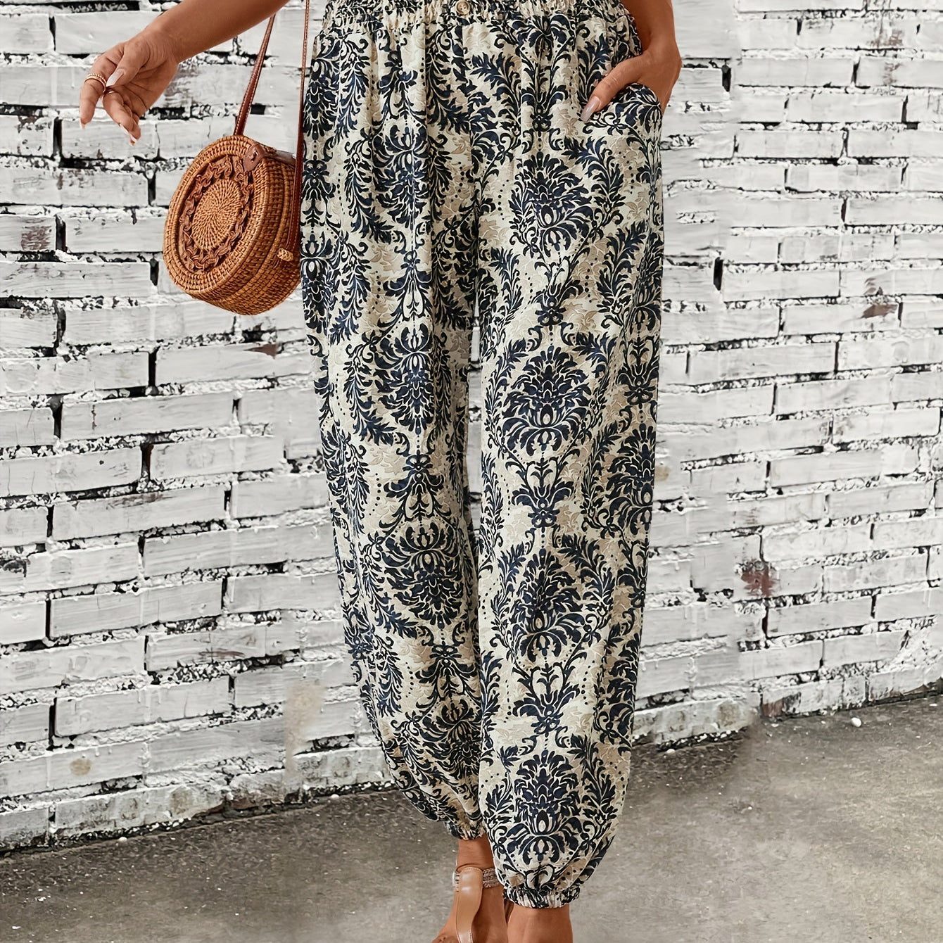 Marta - Etnické grafické boho kalhoty
