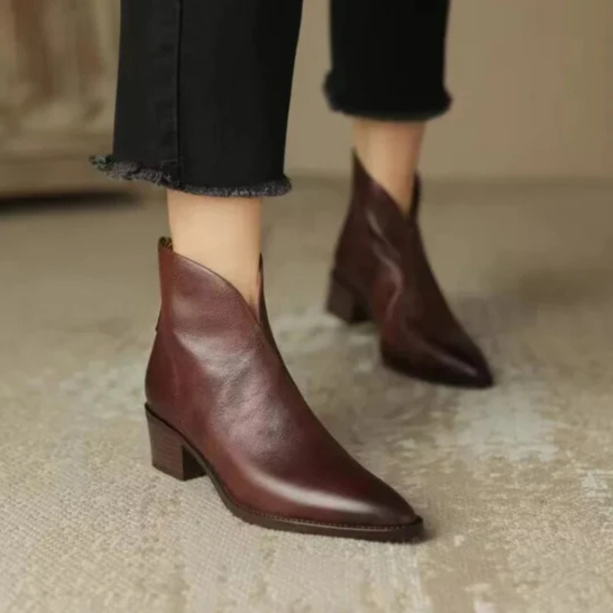 Camille™ – Luxusní kotníkové boty s nízkým podpatkem