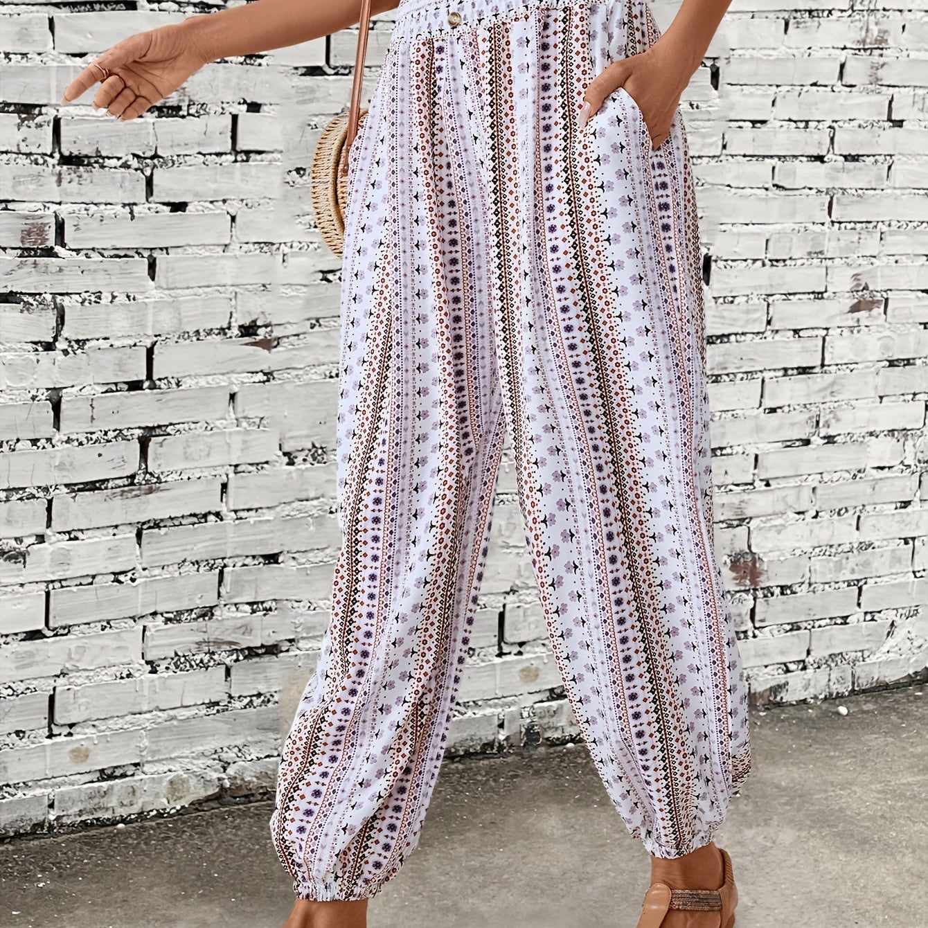 Marta - Etnické grafické boho kalhoty