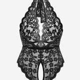 Barbora - Plus size krajkové body s halter výstřihem