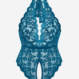 Barbora - Plus size krajkové body s halter výstřihem