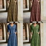 Adéla – Dlouhé šaty s vintage vzorem
