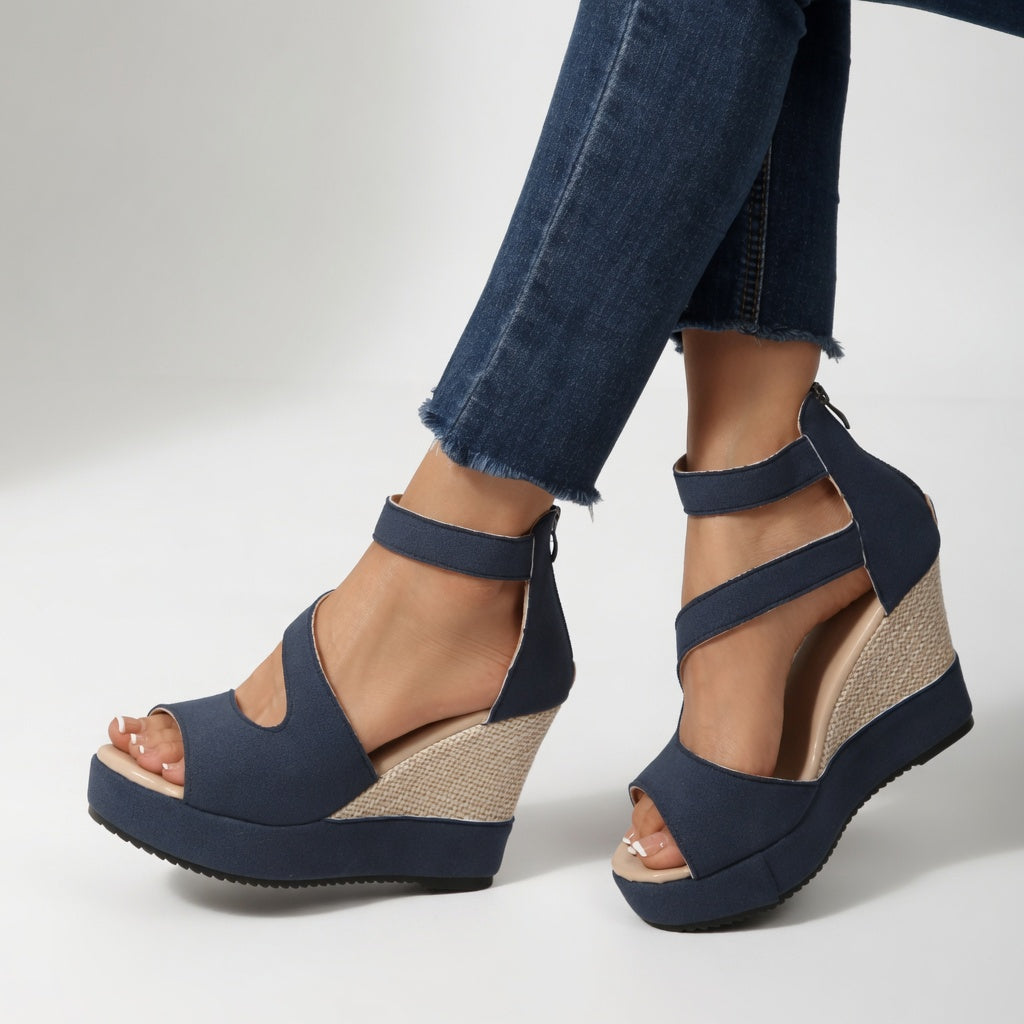 Jocelyne — Sandály s elastickým páskem, platforma, přírodní minimalistický styl