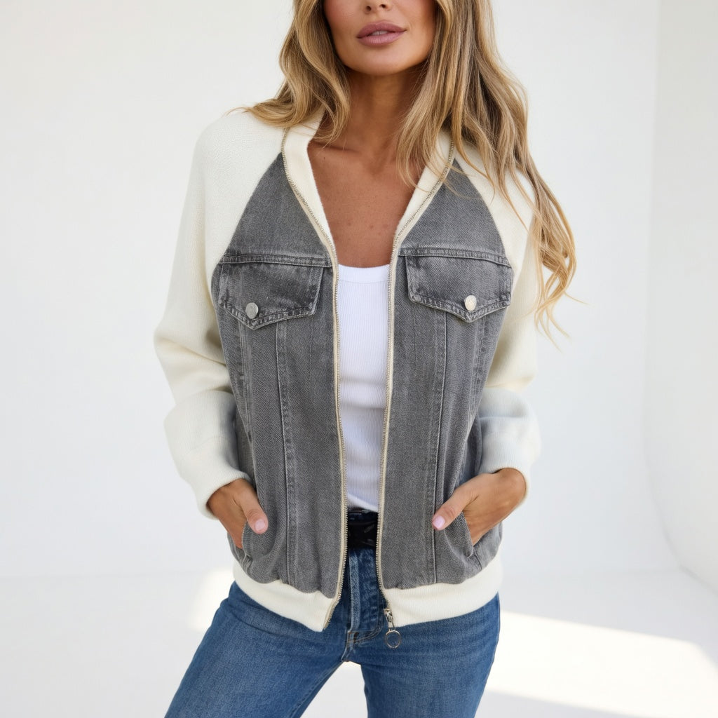 Sabina — Moderní elegantní kontrastní casual bunda