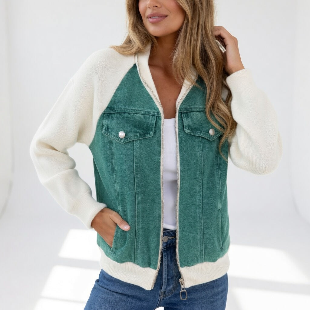 Sabina — Moderní elegantní kontrastní casual bunda