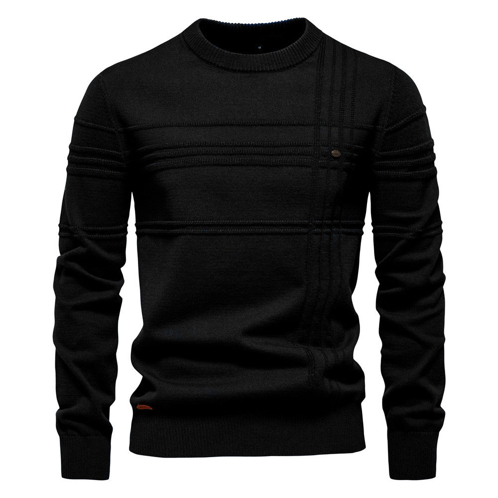 Leandr - Elegantní pánský svetr s kostkovaným vzorem