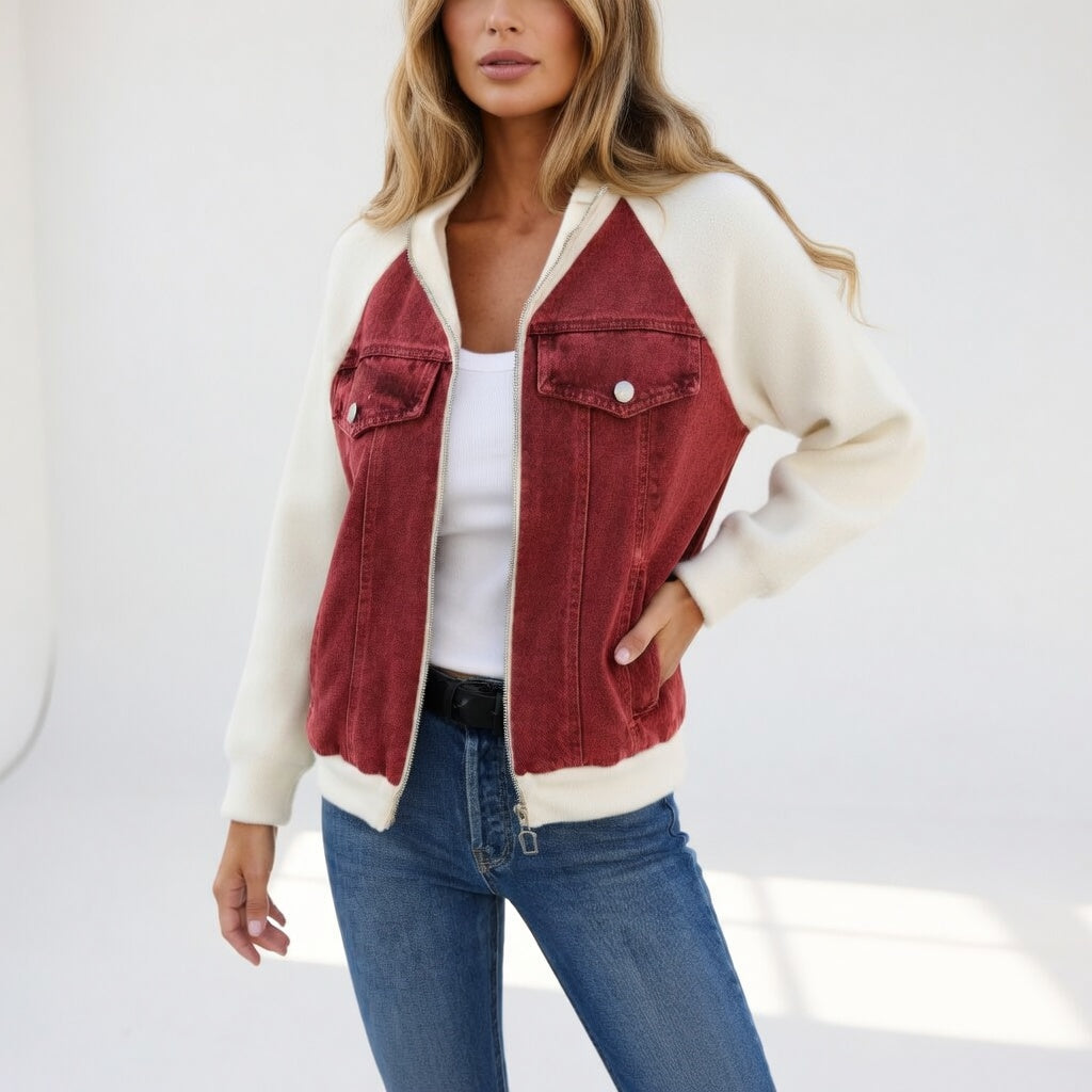 Sabina — Moderní elegantní kontrastní casual bunda