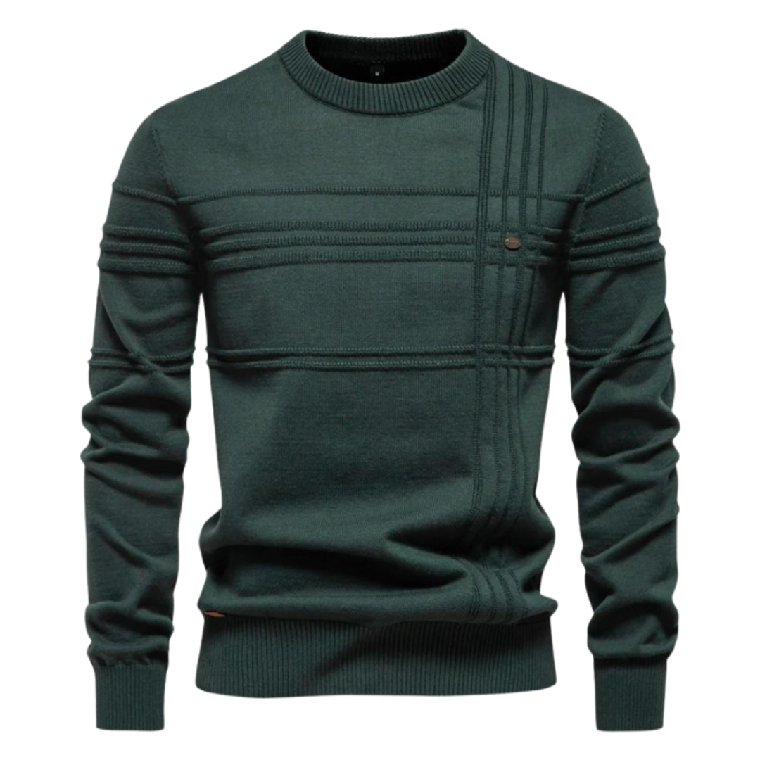 Leandr - Elegantní pánský svetr s kostkovaným vzorem