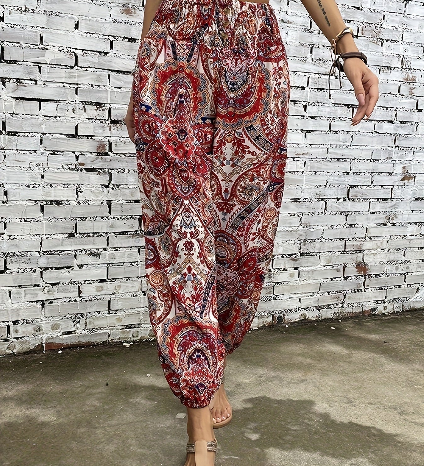 Marta - Etnické grafické boho kalhoty