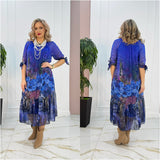 Clémence | Elegantní dlouhá květinová šaty pohodlné