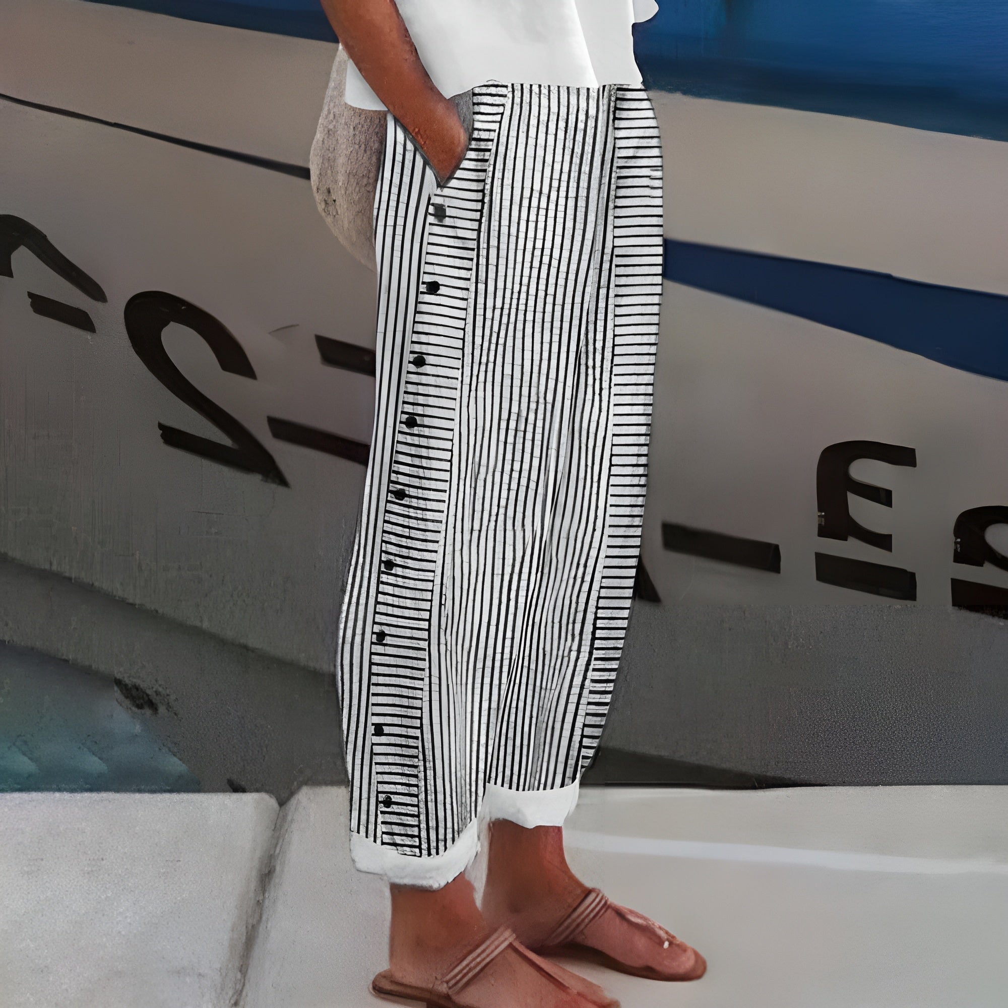 Laura - Lehké lněné kalhoty