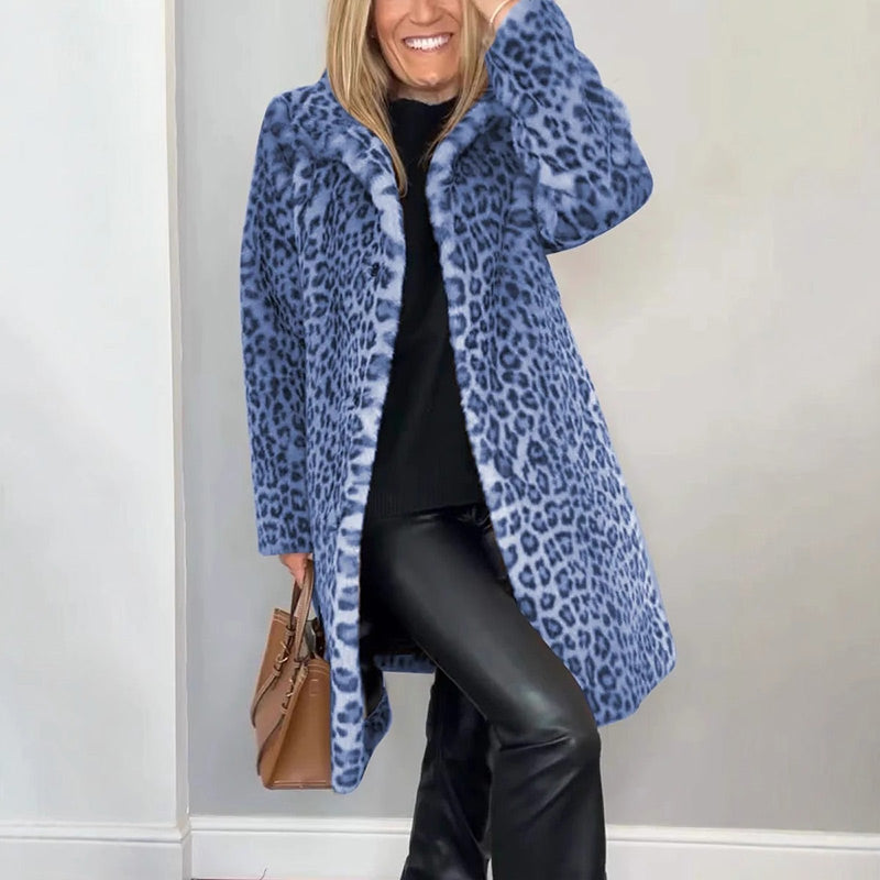 Simona — Elegantní leopardí mid-kabát