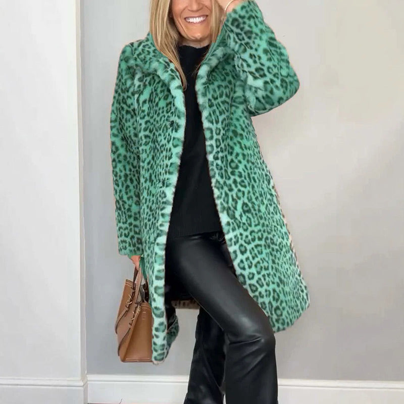 Simona — Elegantní leopardí mid-kabát